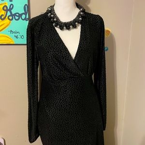 Velvet Black evening dress and necklace